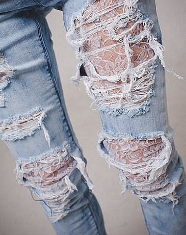 Jeans: lace | Fashion, Lace tights, Denim and la