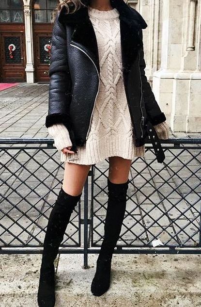 Sweater Dress With Boots
      Outfits