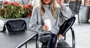 Oversized sweater and faux leather leggings - fall styles .
