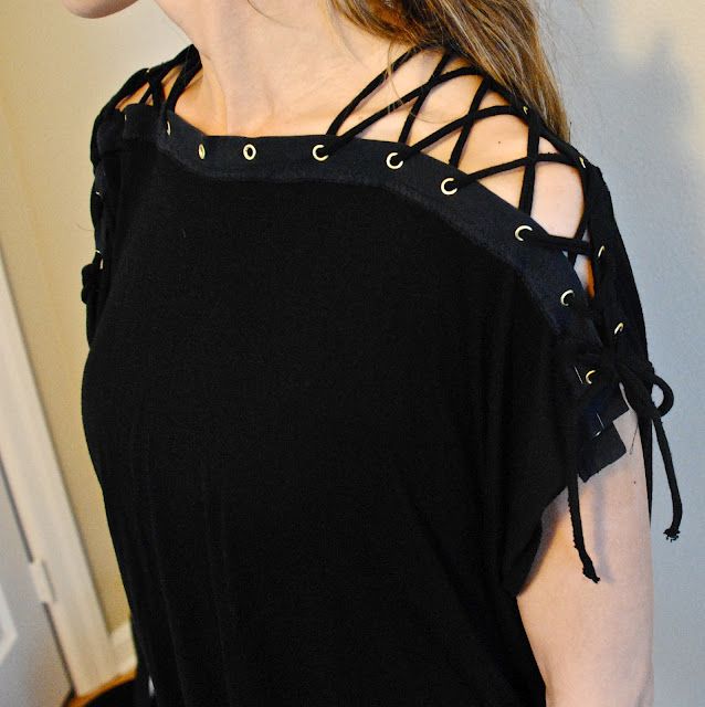 DIY Lace Up Collar | Trash to couture, Diy lace up, Refashion cloth