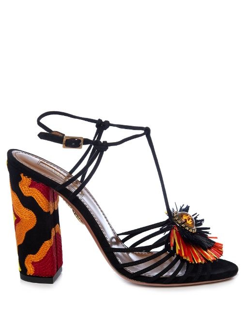 AQUAZZURA . #aquazzura #shoes #sandals | Black sandals heels .