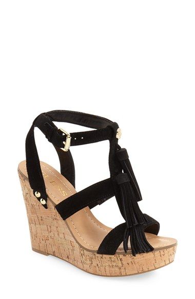 GUESS 'Heya' Tassel Cork Wedge Sandal | Nordstrom | Ankle strap .