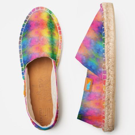 Hot Tropical Colors Fractal Tie-Dye Espadrilles | Zazzle .