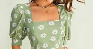 Puff Sleeve Floral Crop Top | Trendy fashion tops, Trendy dress .