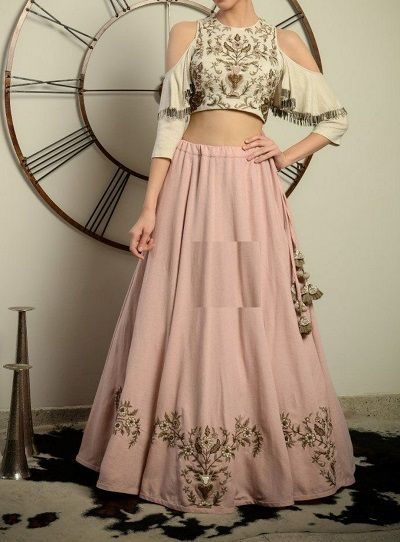 Latest 50 Crop Top and Lehenga Designs (2022) | Crop top lehenga .