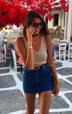 Express faux wrap denim mini skirt | Denim skirt outfits, Fashion .