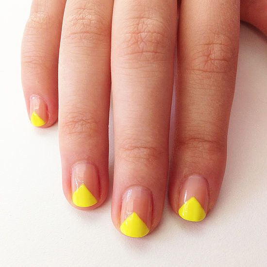 Or, use the same techniques to make triangles. | Neon nail art .