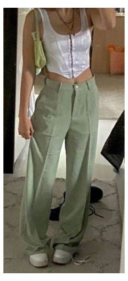 luiza cordery outfit #green #trousers #greentrousers | Aesthetic .