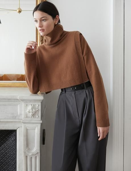 Pixie Market Brown Turtleneck Layering Sweater | Sweater trends .