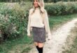 Fall Outfit Ideas / Tweed Mini Skirt + Chunky Sweaters | Fall .
