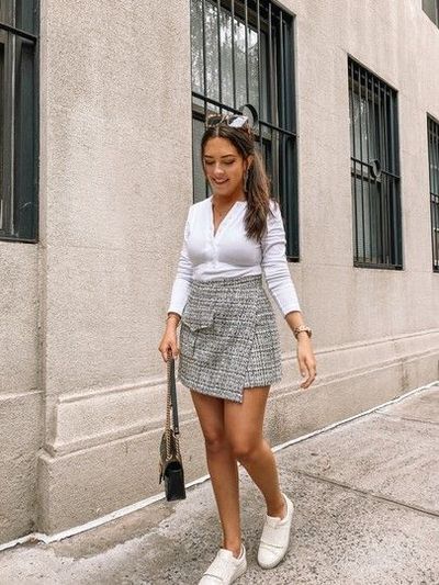 Tweed Skirt for Fall | Fall transition outfits, Trendy fall .