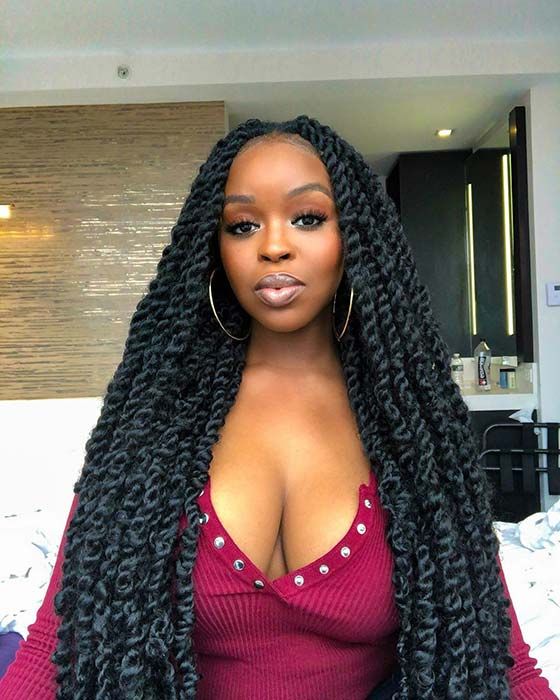 43 Eye-Catching Twist Braids Hairstyles for Black Hair - StayGlam .