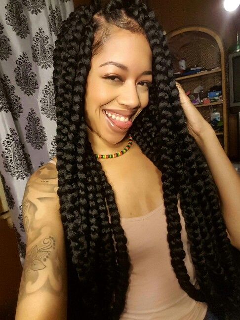 Big Box Braids | Twist braid hairstyles, Twist braids, Braided .