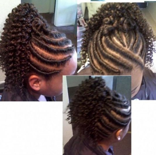 Image detail for -below flat twist with weave and curly ponytail .