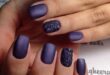deep violet matte nails with an accent black lace nail look wow .
