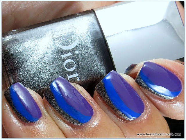 3-D Shadow Nails: Dior Silver Lake, Electric Blue & Ultra Violet .