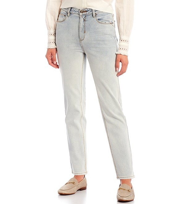 A Loves A Rough Hem Straight Leg Stretch Denim Jeans | Dillard