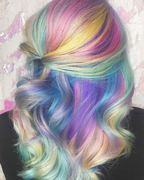 Pretty Pastel Hair Color Idea | Unicorn hair color, Unicorn hair .