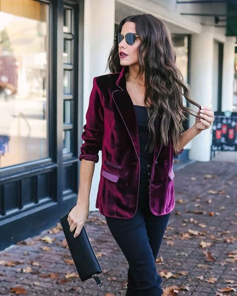 Hello beautiful! Our Wine Me + Dine Me Velvet Blazer has us .