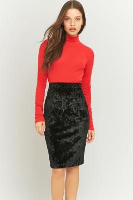 Urban Renewal Vintage Remnants Black Velvet Pencil Skirt | Pencil .