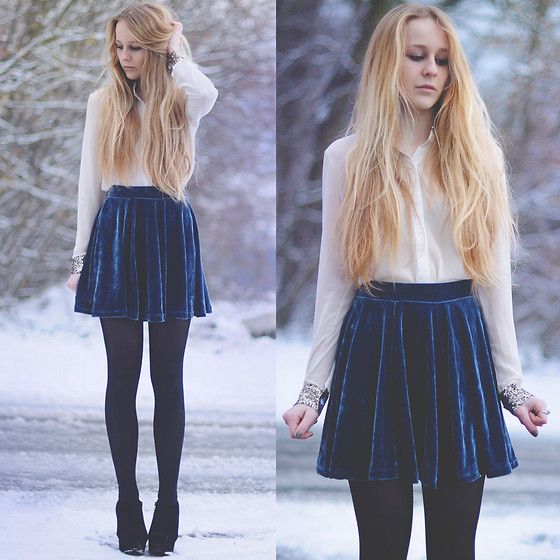 OVER THE HILLS AND FAR AWAY | Velvet skirt outfit, Fashion outfits .