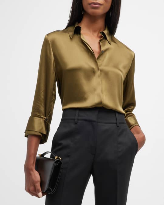 TWP The Boyfriend Silk Button-Front Shirt | Neiman Marc