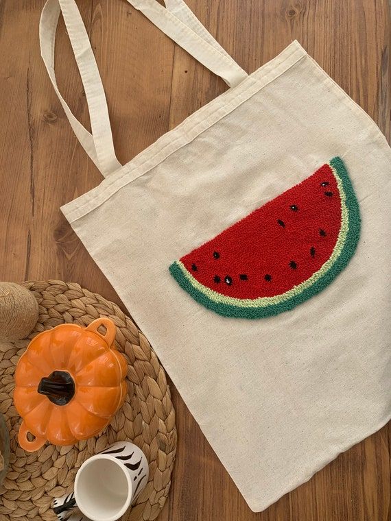 Handmade Embroidered Tote Bag Eco-friendly Punch Needle - Etsy in .