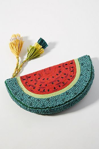 Tasseled Watermelon Clutch | Beaded bags, Diy bags purses .