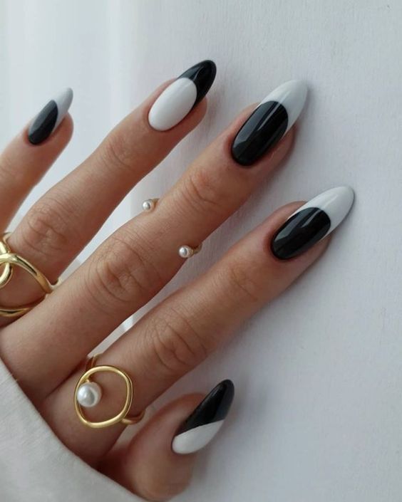 Black and White Wedding Nails That Exudes Elegant Simplicity in .