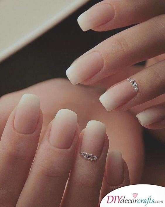 Matte Ombre Nails - Inspiration for Your Wedding | Bride nails .