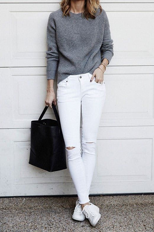 Proof That White Jeans Go with Everything #purewow explore .