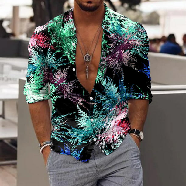 LEEy-world Mens T Shirt Men Spring And Summer Full Print Casual .