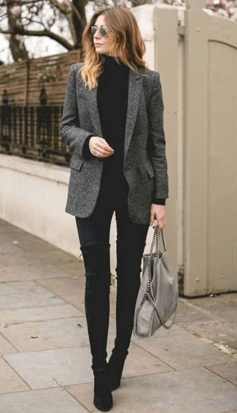 20 Women Winter Outfit For Work | Blazer outfits for women, Work .