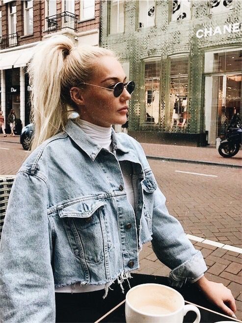 Trendy distressed oversized denim jacket. | Fashion, Fashion .