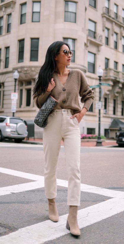 Stylish Waterproof Boots | Cropped cardigan outfit, White crop .