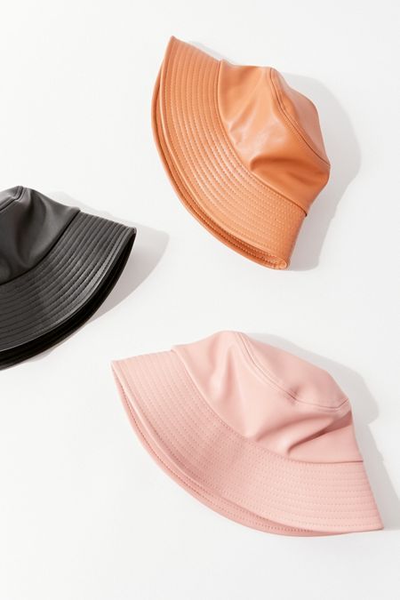 UO Faux Leather Bucket Hat | Bucket hat fashion, Leather bucket .