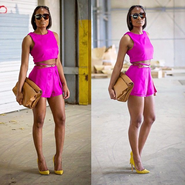 Play suit, magenta, pink, hot pink, shorts, bob, fashion, style .