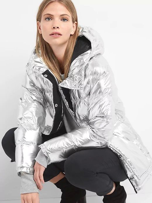 Gap Metallic Puffer Jacket | Puffer jacket women, Jackets, Fashi