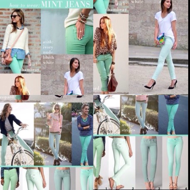 How to wear a light green pant! Mint jeans | Business casual .