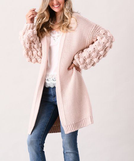 Simply Couture Pink Pom Pom-Sleeve Cardigan | Simply couture .