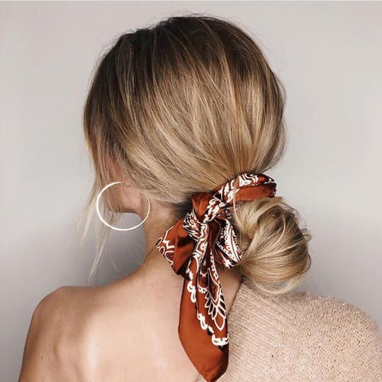 Wrapped Low Bun Hair Updo
     