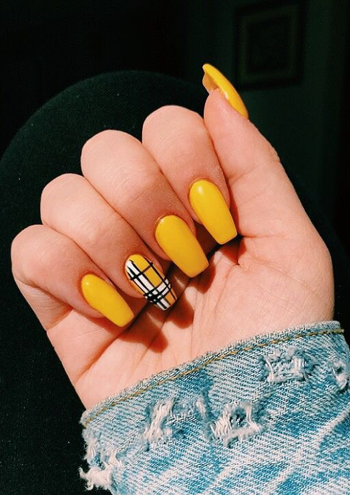 Pinterest: carolinefaith417☆ | Yellow nails, Fake nails, Yellow .